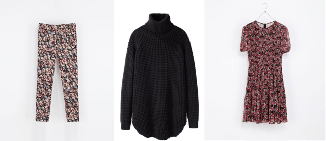 90s grunge floral la garconne turtleneck sweater zara pants dress