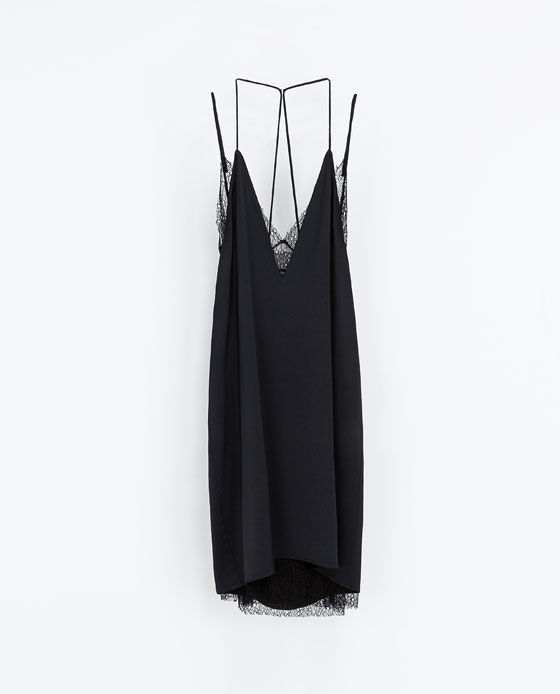 zara studio mesh slip dress