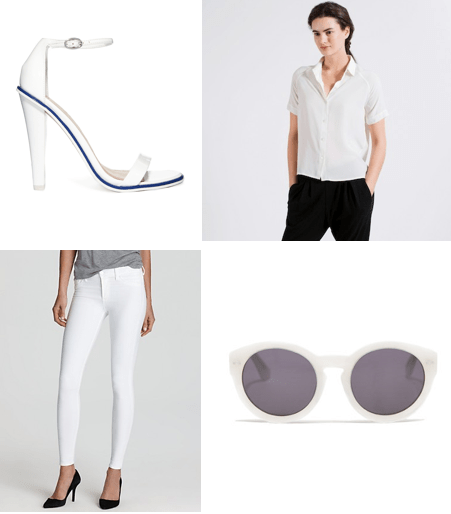 white shoes shirt white denim white sunglasses asos madewell j brand everlane
