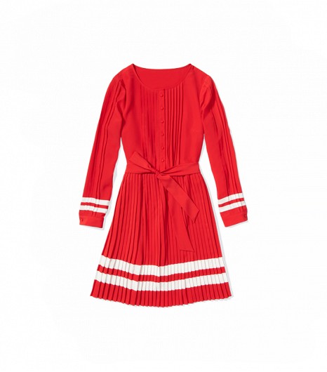 zooey deschanel tommy hilfiger pleat dress