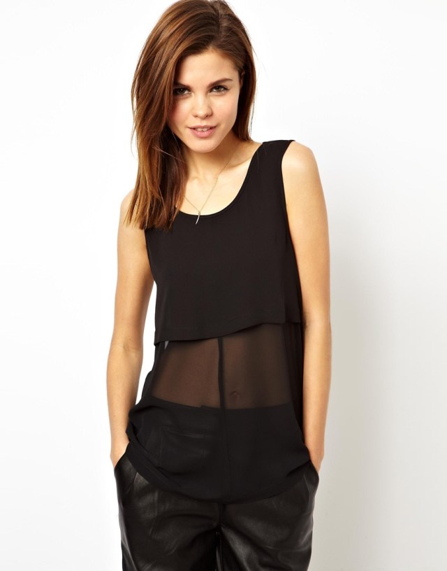asos sheer panel tank