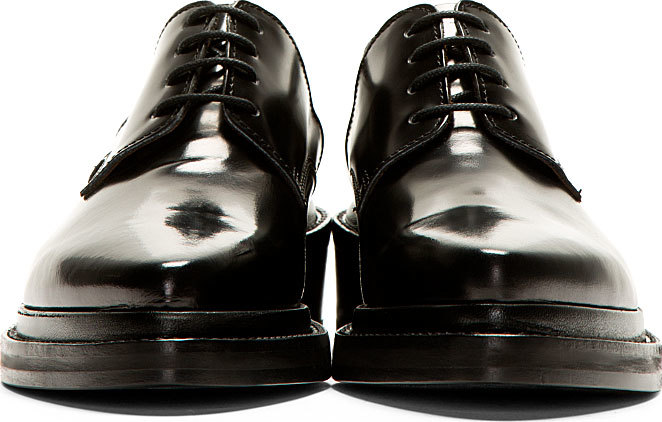 acne studios black pointed lark derbys