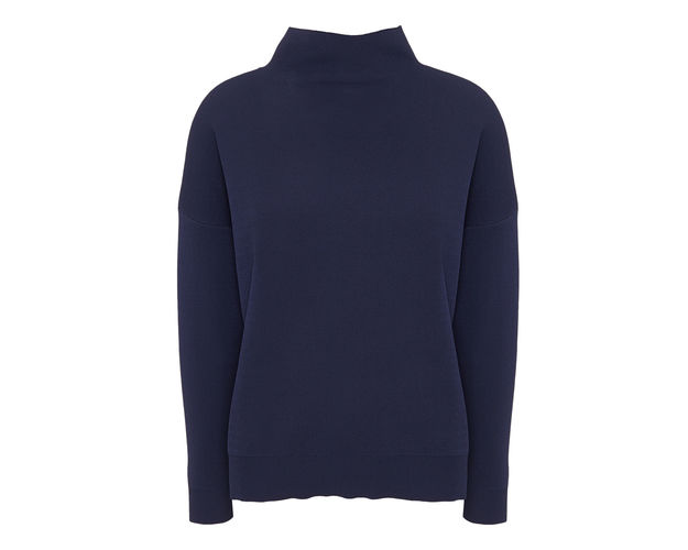 whistles grown on neck funnel knit navy