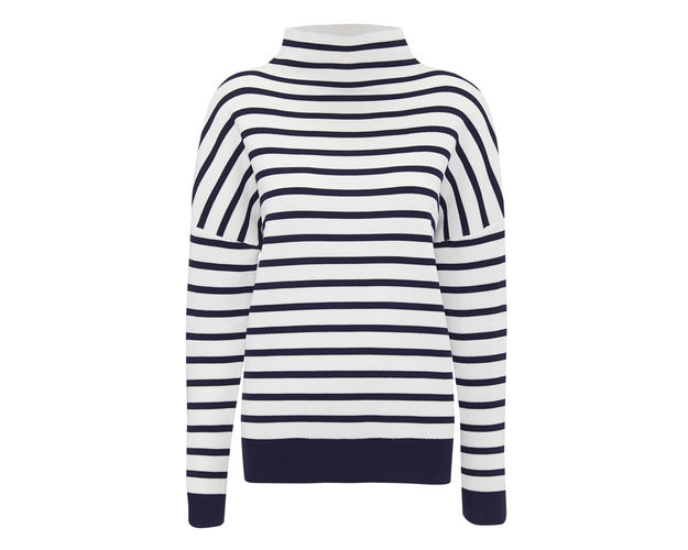 whistles stripe funnel neck sweater